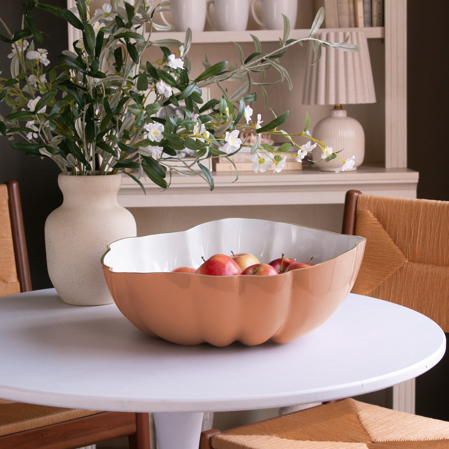 ENCANTO Rita Large Bowl (Cayenne and White)