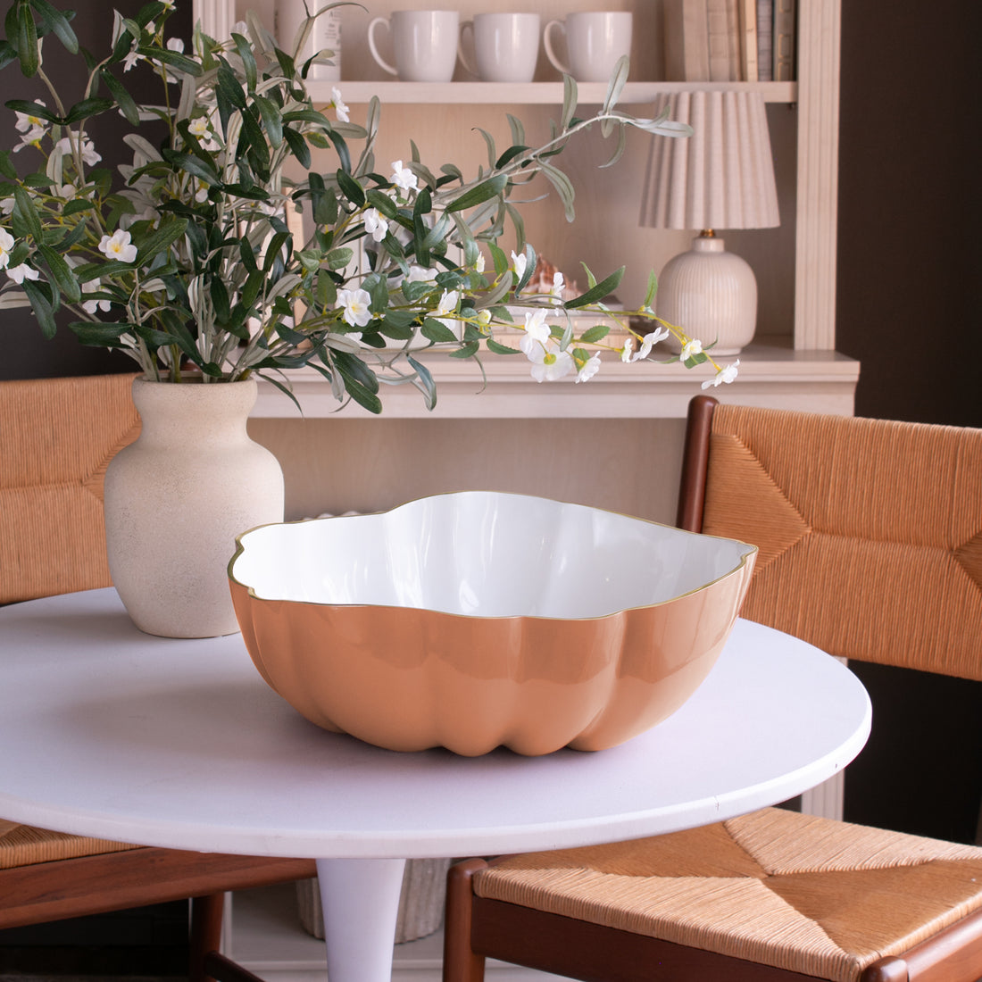 ENCANTO Rita Large Bowl (Cayenne and White)