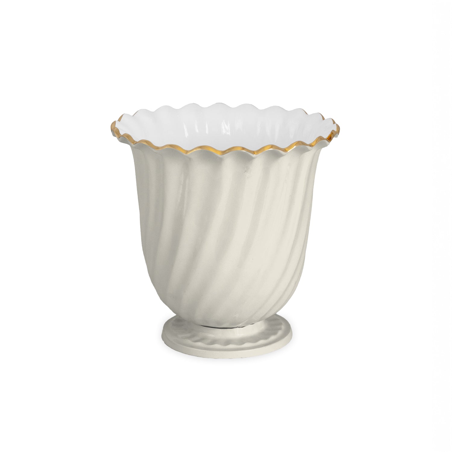 ENCANTO Swirl  Vintage Ice Bucket Cream and White