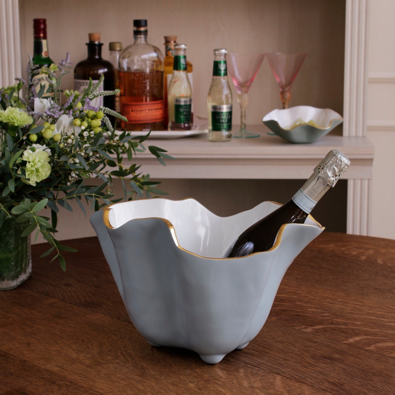 ENCANTO Onyx Ice Bucket Slate &amp; White