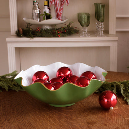 ENCANTO Carola Extra Large Bowl Leaf Green and White