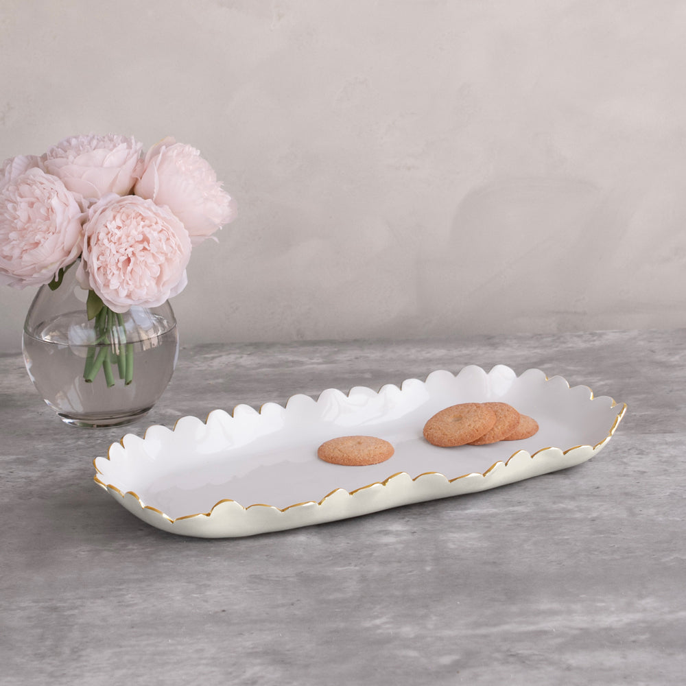 ENCANTO Colette Oblong Tray (Cream and White)