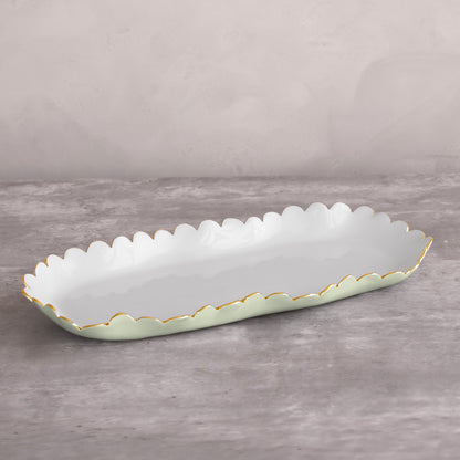 ENCANTO Colette Oblong Tray (Pistachio and White)