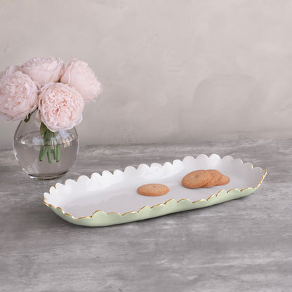 ENCANTO Colette Oblong Tray (Pistachio and White)