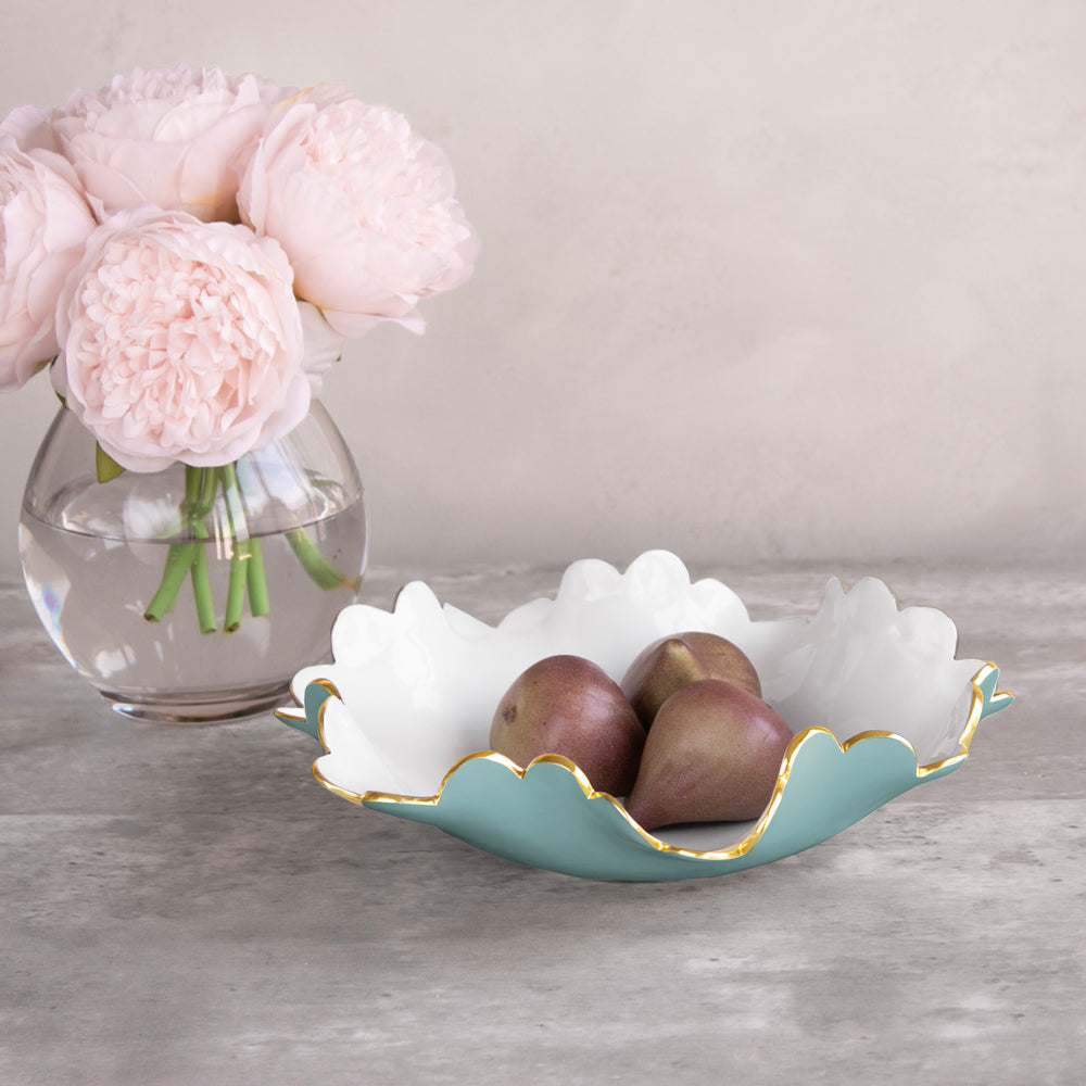 ENCANTO Colette Small Bowl (Turquoise and White)
