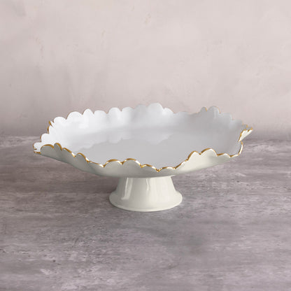 ENCANTO Colette Pedestal Cake Plate (Cream and White)