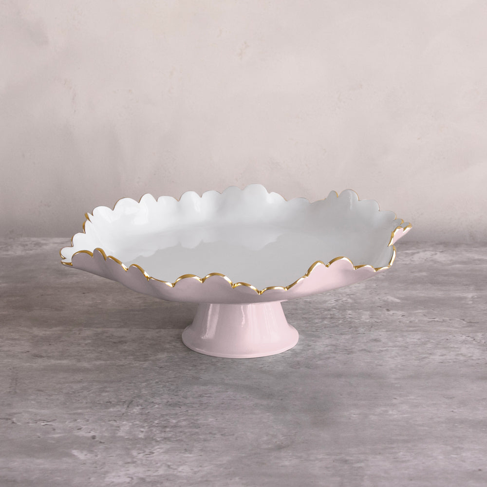 ENCANTO Colette Pedestal Cake Plate (Camellia and White)