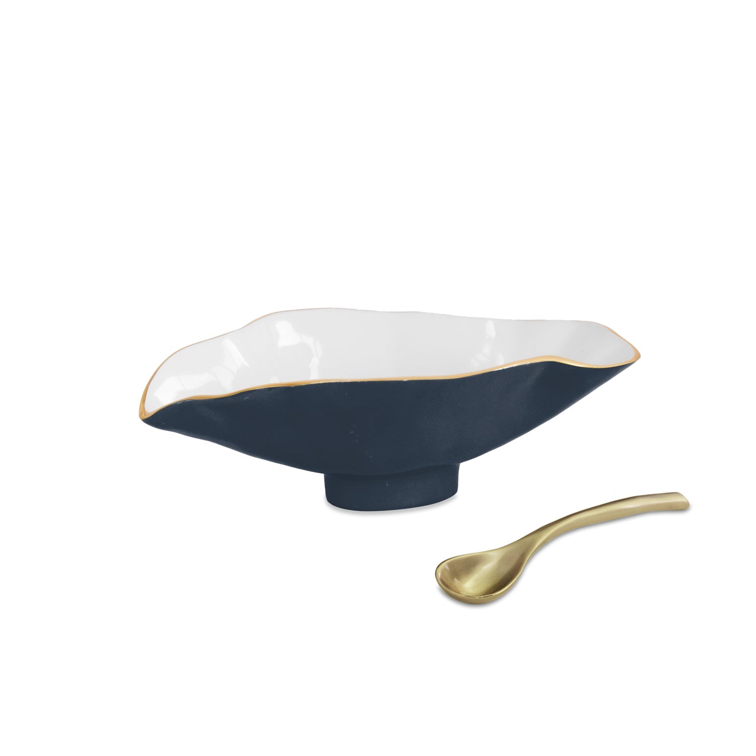 encanto-claire-small-oval-bowl-with-spoon-midnight-white-and-gold