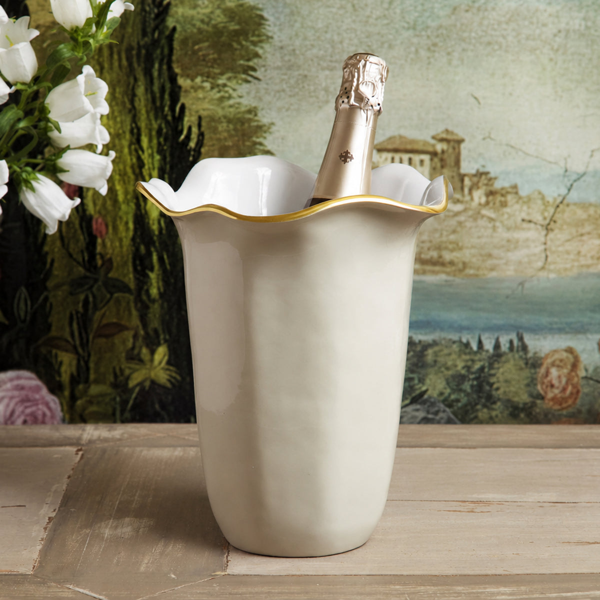 ENCANTO Carola Wine Bucket (Cream and White)