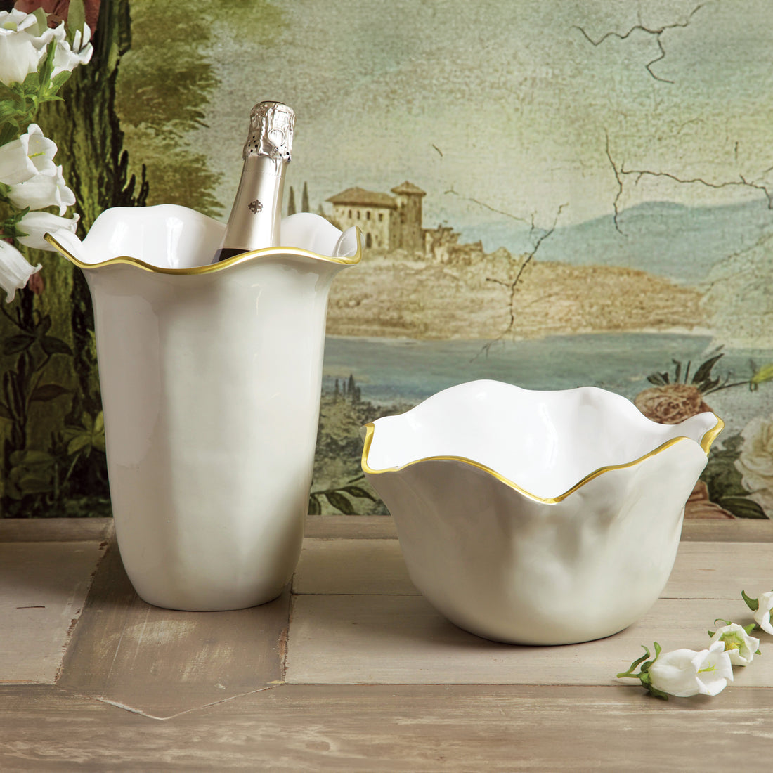 ENCANTO Carola Medium Bowl (Cream and White)