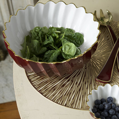 ENCANTO Orlando Medium Bowl (Bordeaux and White)