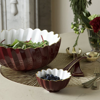 ENCANTO Vienna Mini Bowl with Spoon (Bordeaux and White)