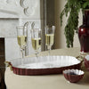 ENCANTO Vintage Fluted Oval Tray with Handles (Bordeaux and White)