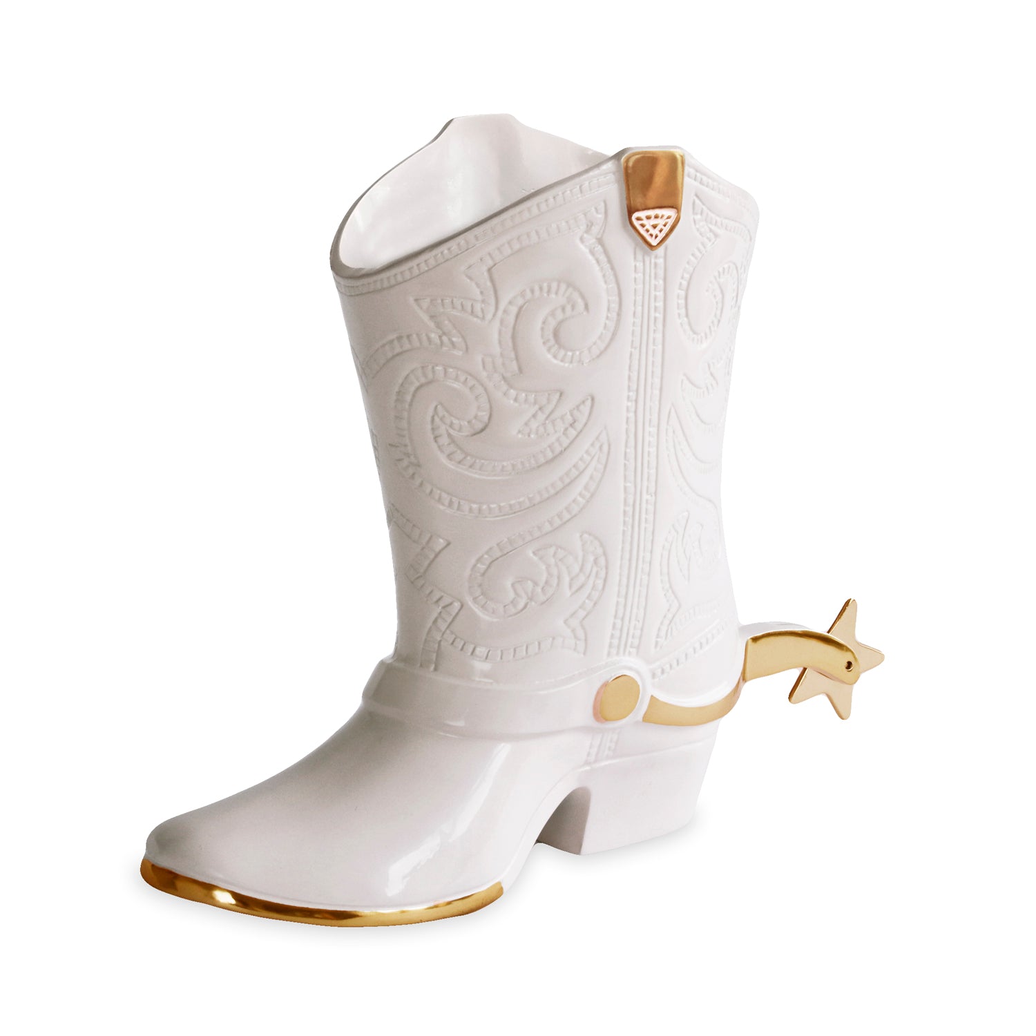 FINAL SALE - ENCANTO Western Cowboy Boot Wine Bucket (Cream) SECONDS - NON REFUNDABLE