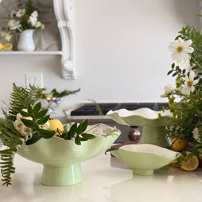 beatriz-ball-encanto-claire-small-oval-bowl-with-spoon-pistachio-white-and-gold