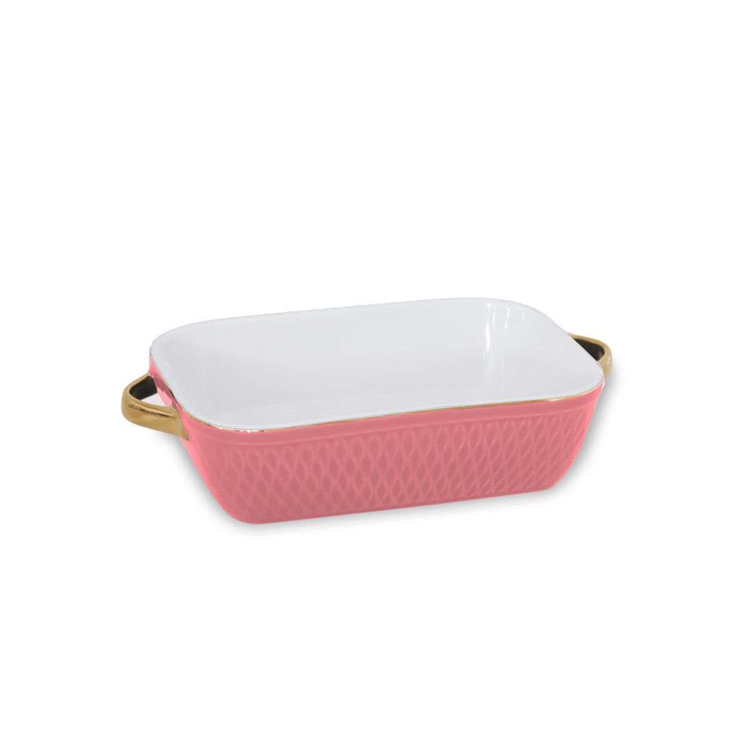 beatriz-ball-ceramic-small-rectangular-baker-with-gold-handles-salmon