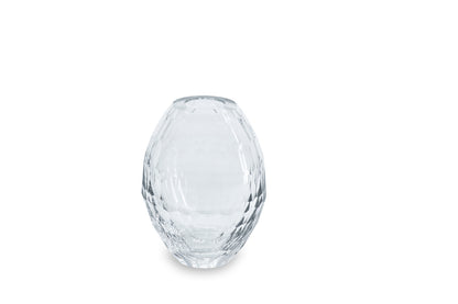 GLASS Faceted Teardrop Bud Vase (Clear)