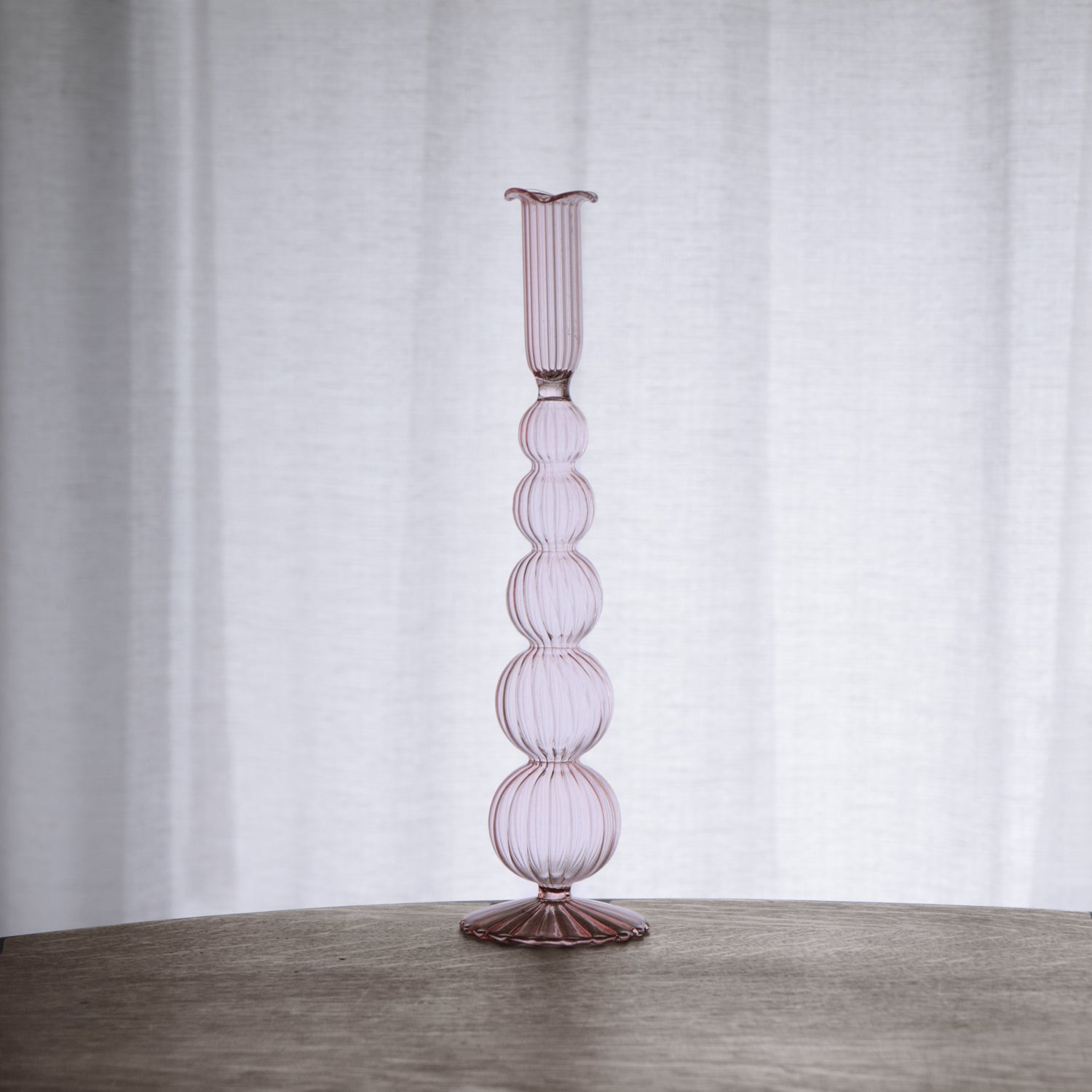 GLASS Cambridge Olivia 12&quot; Candlestick Holder Set of 2 (Light Pink)