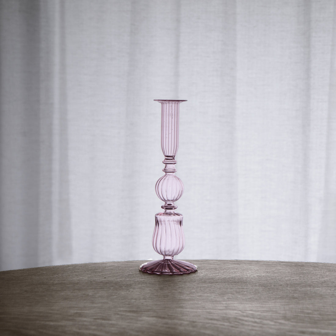 GLASS Cambridge Sophia 9&quot; Candlestick Holder Set of 2 (Light Pink)