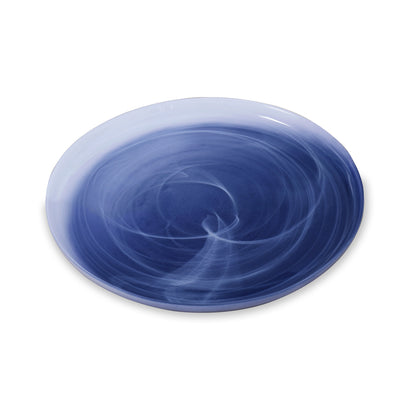 GLASS New Orleans Swirl Medium Platter (Blue and White)
