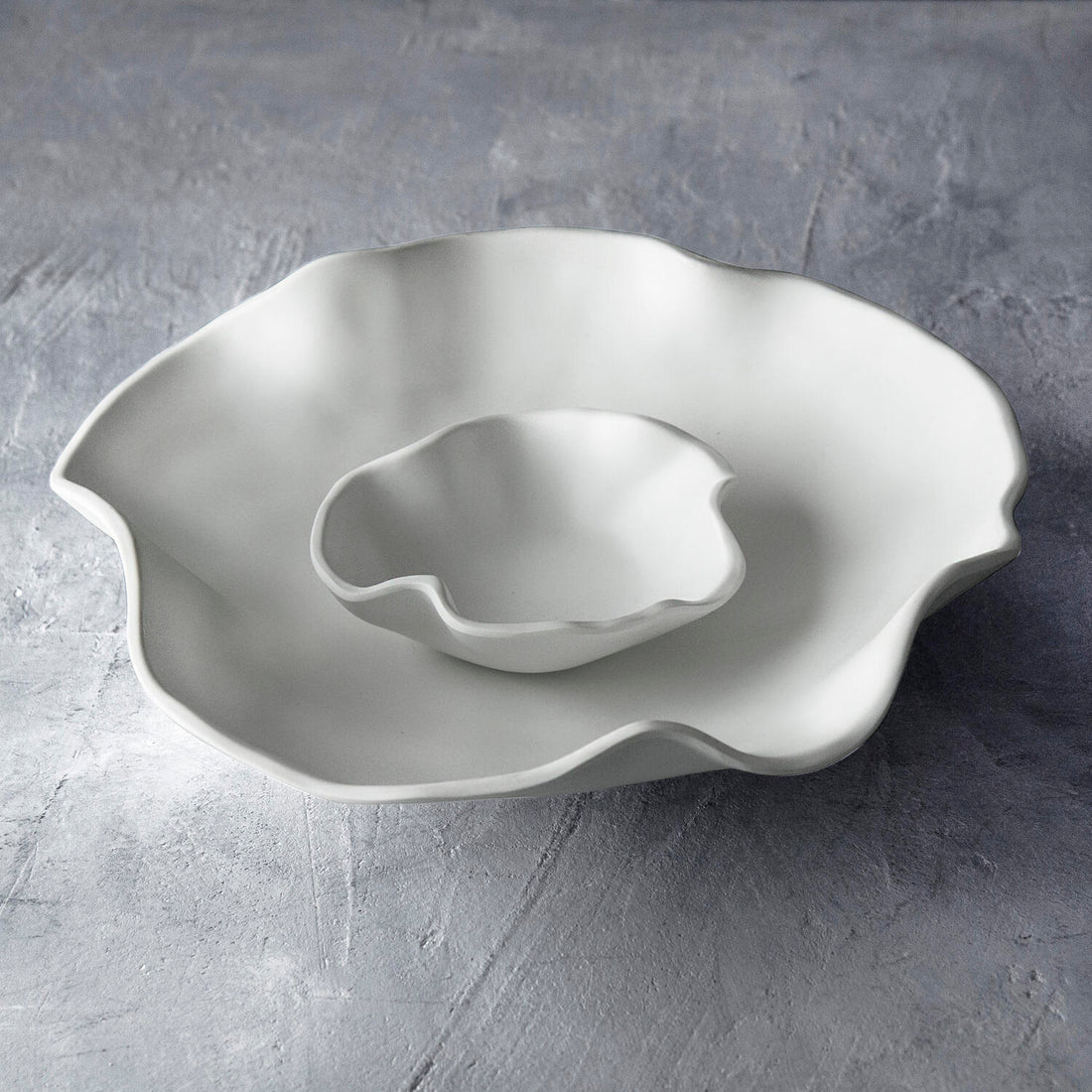 VIDA Nube bowl w/dip white SECONDS - NON REFUNDABLE
