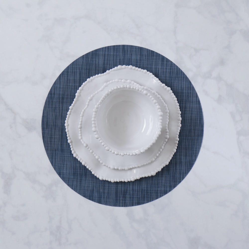VIDA Round Woven Placemats Set of 4 (Navy)