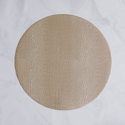 VIDA Croc Reversible 16&quot; Round Placemats Set of 4 (Silver and Gold)