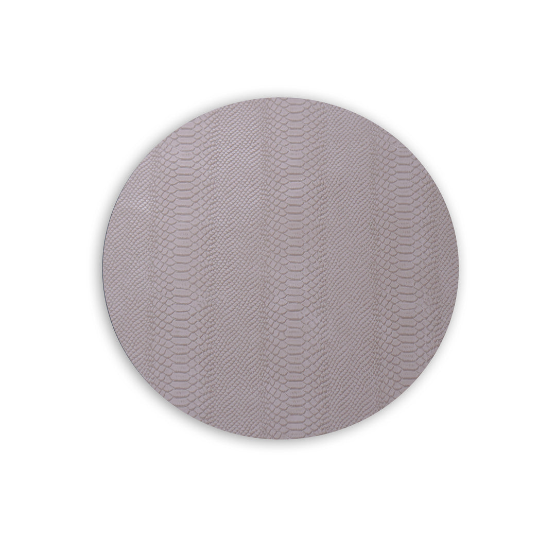 VIDA Croc Reversible 15.5&quot; Round Placemats Set of 4 (Blue and Taupe)