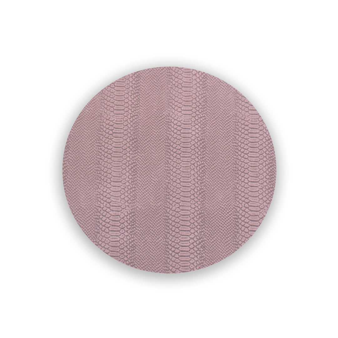 VIDA Croc Reversible 15.5&quot; Round Placemats Set of 4 (Pink and Brown)