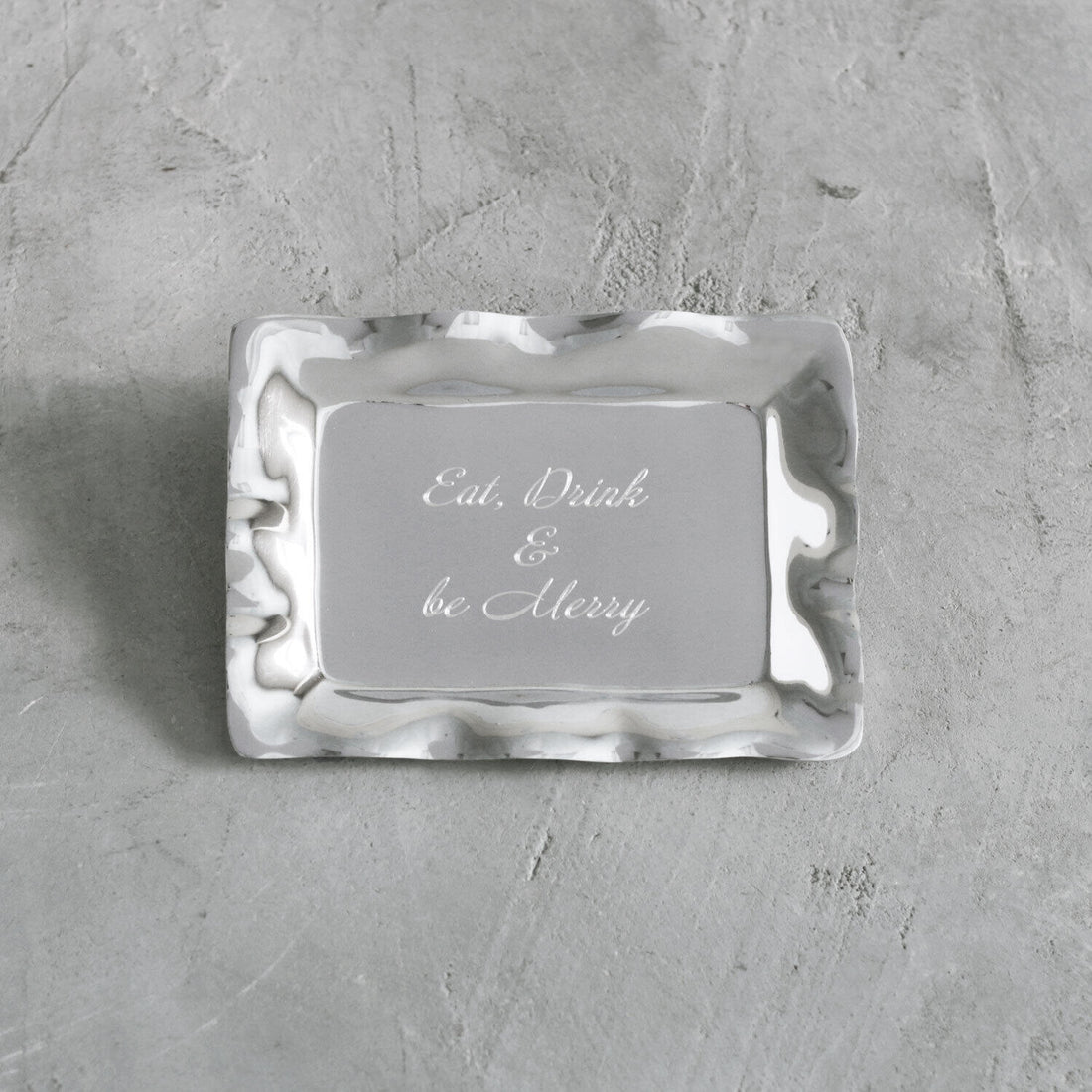 GIFTABLES Vento Rectangular Engraved Tray &quot;Eat, Drink &amp; be Merry&quot;