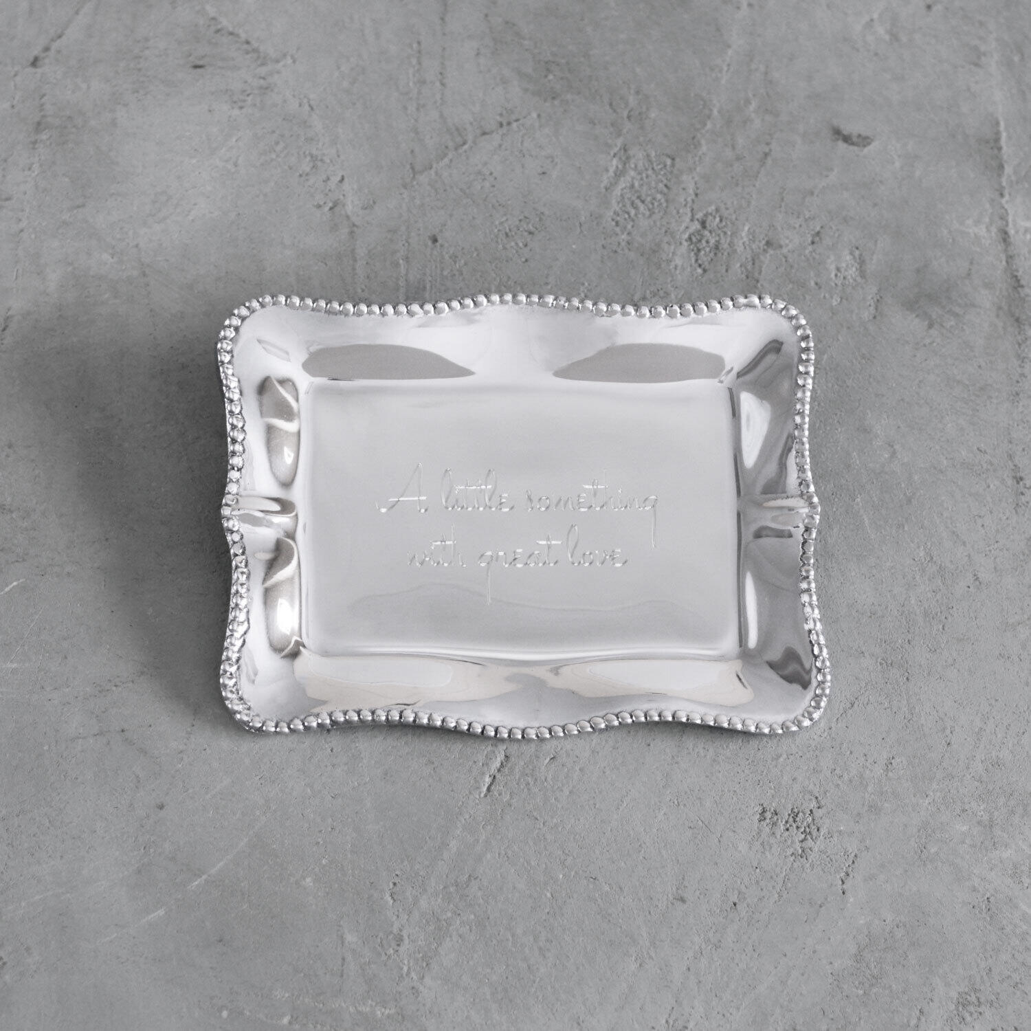 GIFTABLES Pearl Denisse Rectangular Engraved Tray &quot;A little something with great love&quot;