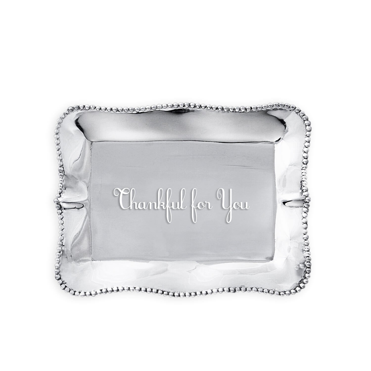 GIFTABLES Pearl Denisse Rectangular Engraved Tray - Thankful for You