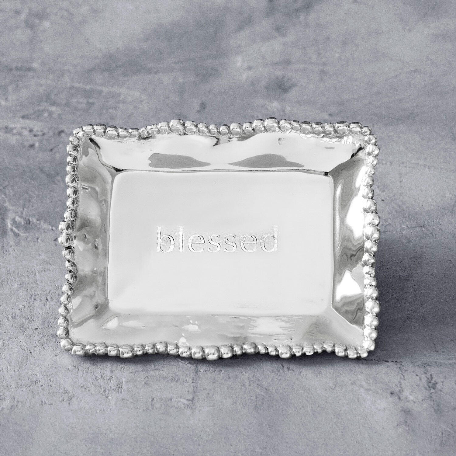 GIFTABLES Organic Pearl Rectangular Engraved Tray - blessed