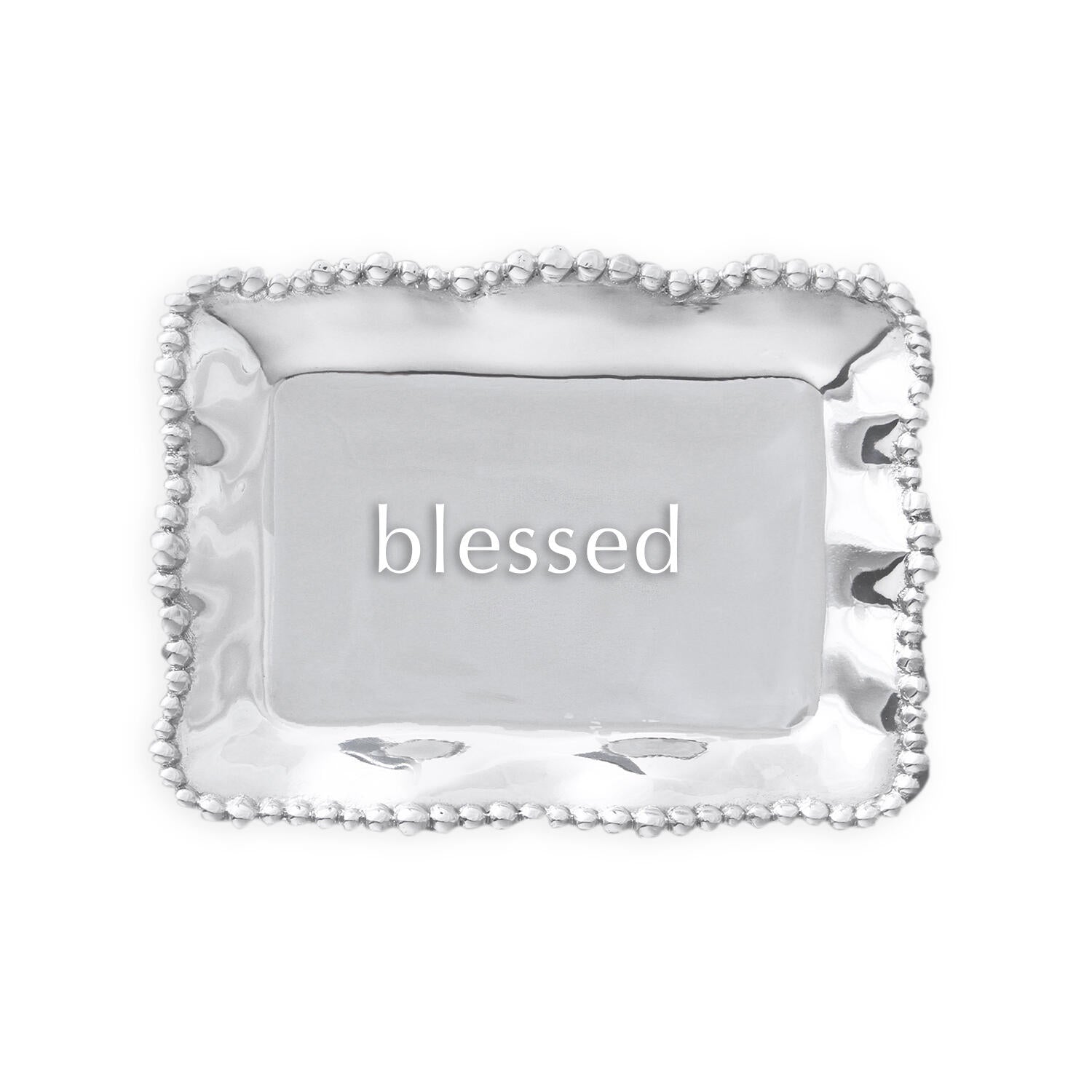 GIFTABLES Organic Pearl Rectangular Engraved Tray - blessed