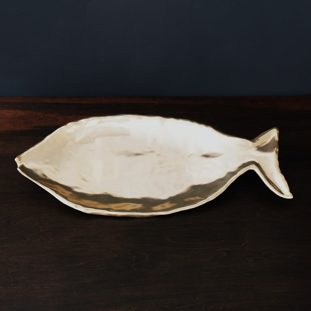 SIERRA MODERN Triton Fish Extra Large Platter (Gold)