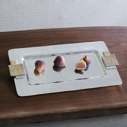 SOHO Manhattan Medium Rectangular Tray with Gold Handles