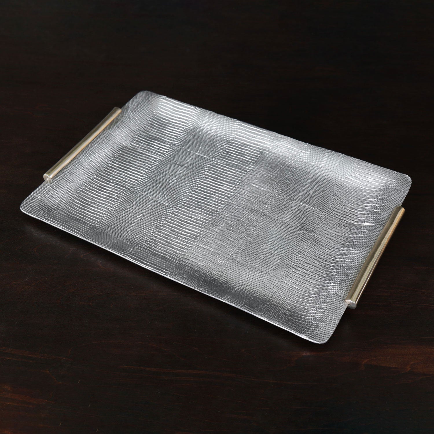 SIERRA MODERN Python Large Tray With Handles Gunmetal And Gold Sierra modern python large tray with handles gunmetal and gold