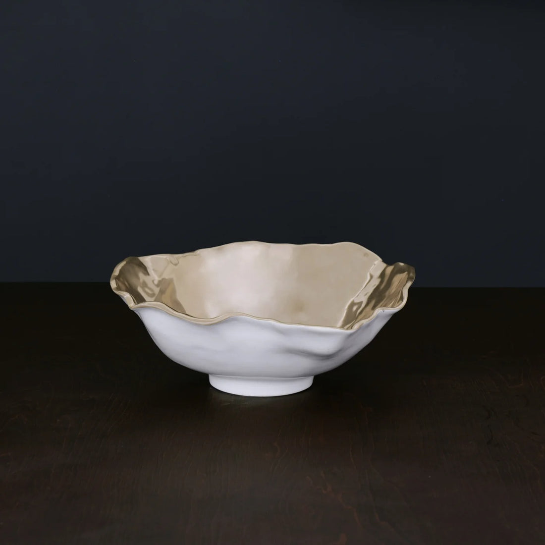 THANNI Maia Large Bowl (White and Gold) SECONDS - NON REFUNDABLE