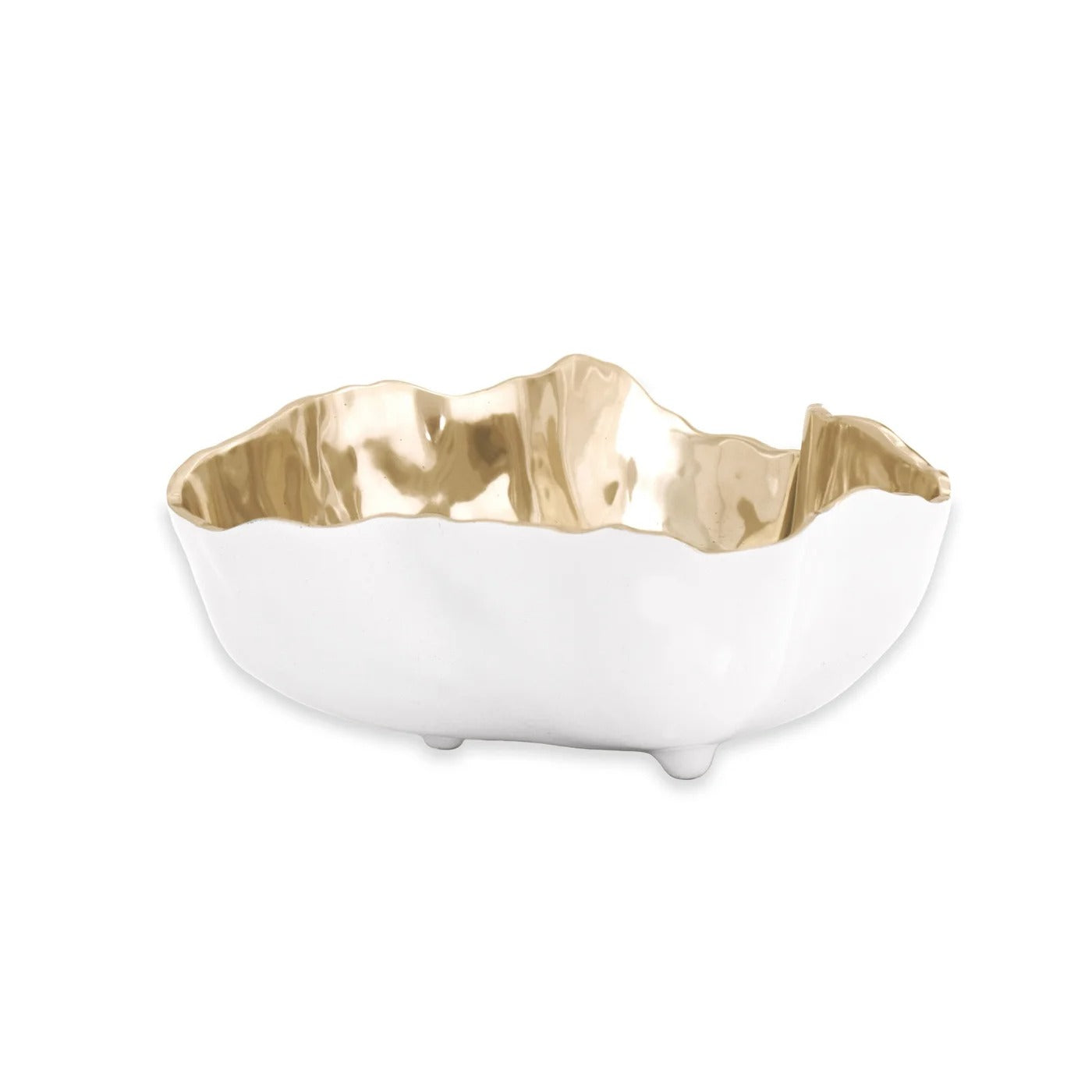 THANNI Soho Onyx Large Bowl (White and Gold)