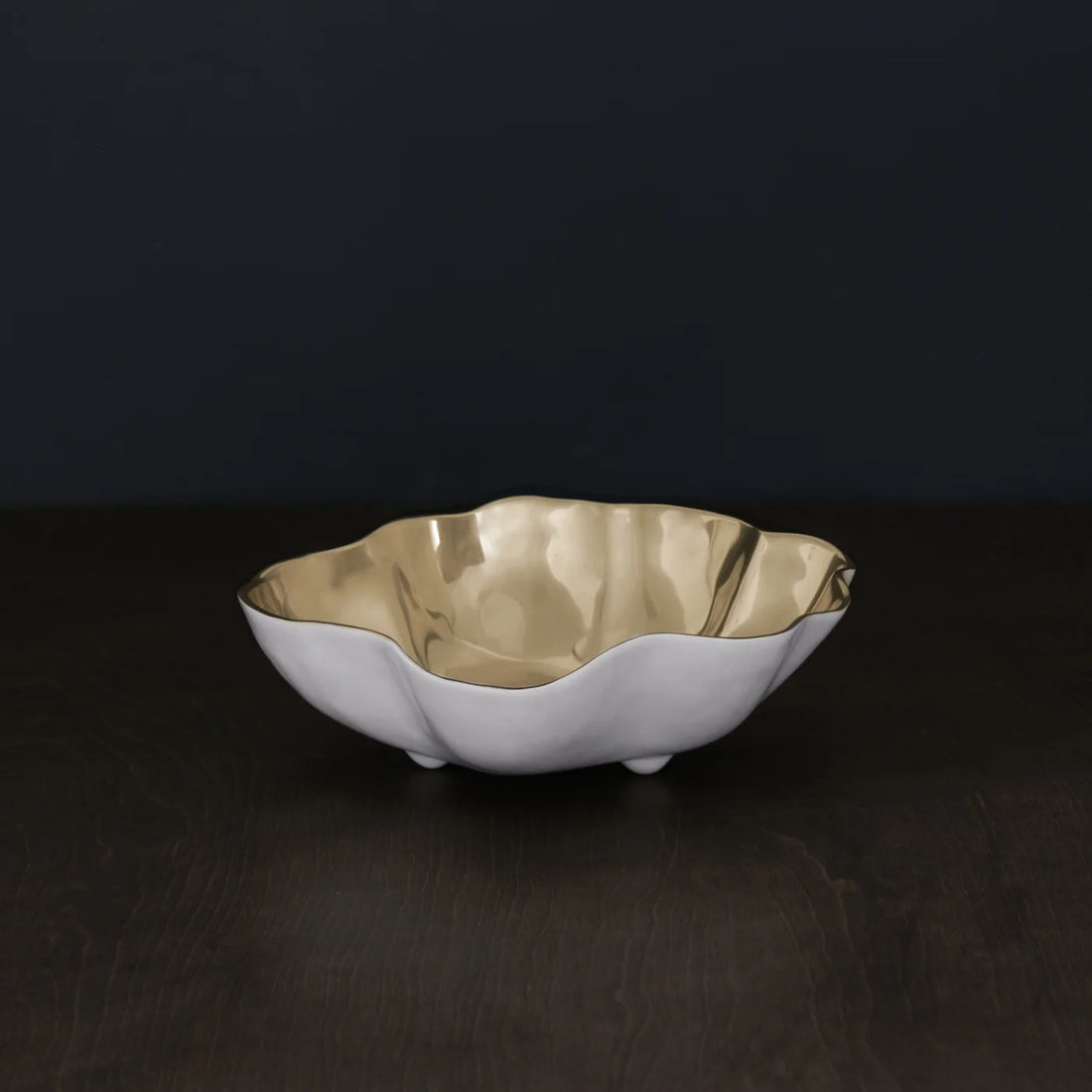 THANNI Soho Onyx Medium Bowl (White and Gold)
