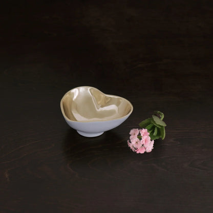THANNI Heart Mini Bowl (White and Gold)
