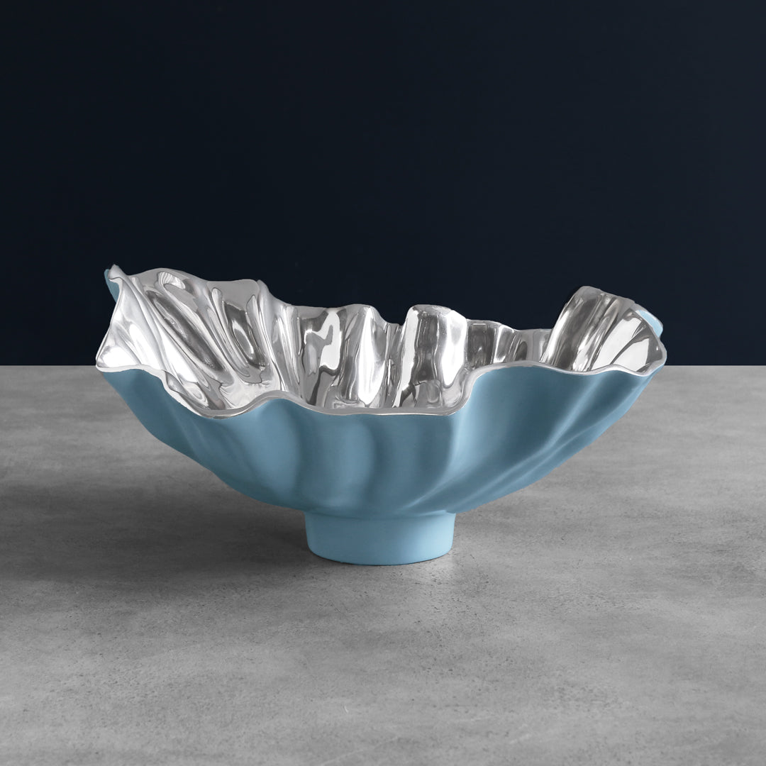 THANNI Bloom Medium Bowl (Blue and Silver)